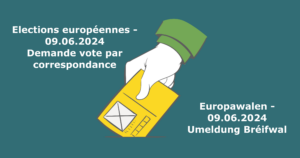 Umeldung Bréifwal - Demande d'admission au vote par correspondance pour les élections européennes du 9 juin 2024