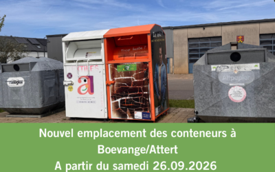 Neie Standuert vun de Recyclingscontainer zu Béiwen/Atert