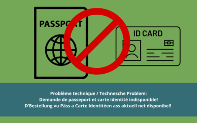 Information importante – commande passeport & carte identité indisponible